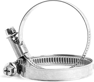 70mm - 90mm W2 Stainless Steel Strong Worm Drive Hose Clip Adjustable Hose Clamp Ducting Clamp for Flexible Hose Pipe (Pack of 4) X06AB