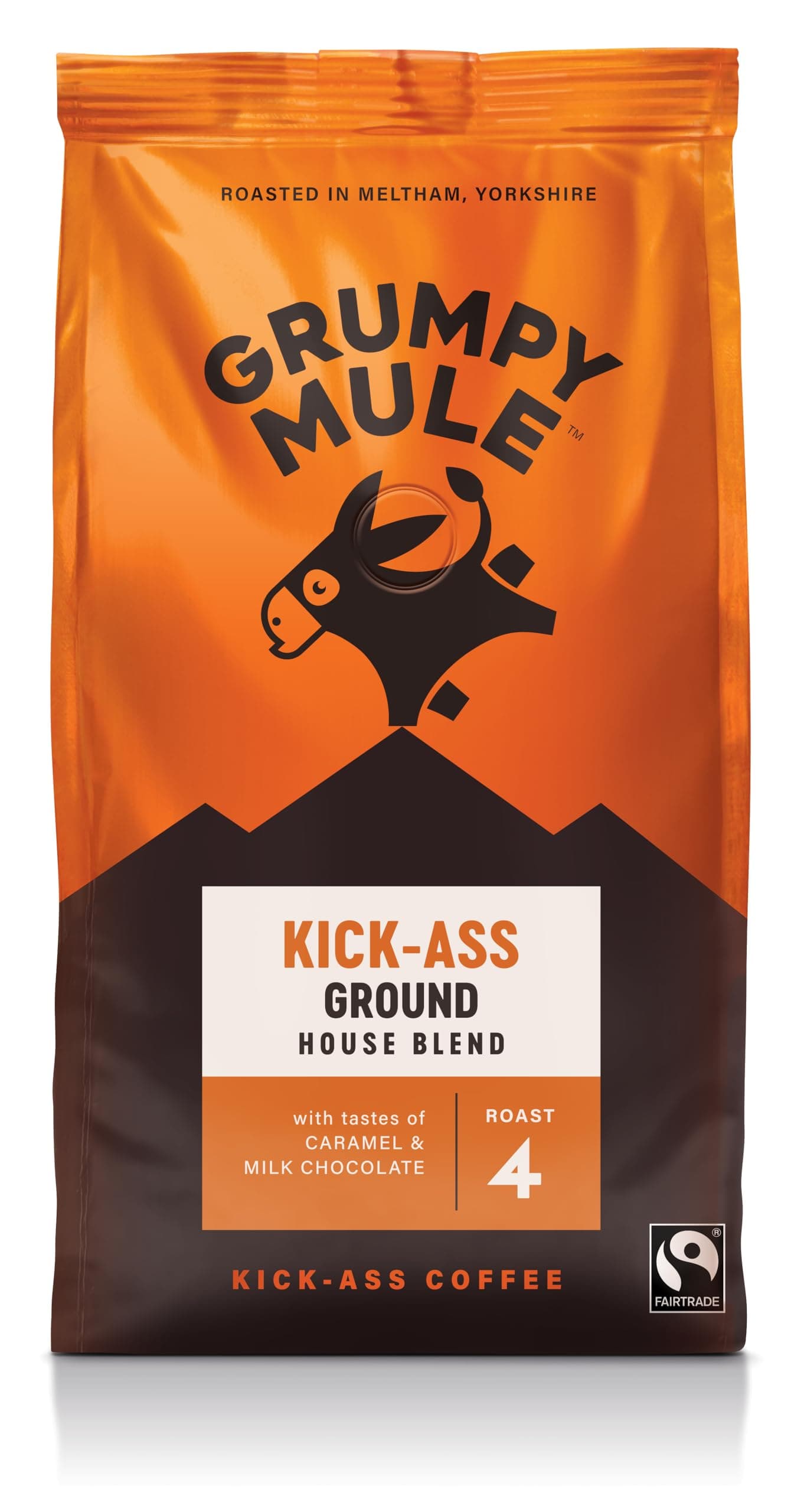Kick-Ass House Blend Ground Coffee with notes of Caramel and Milk Chocolate 200g