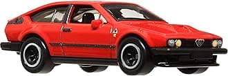 Hot Wheels Premium Car Culture Collectible Toy Car, 1:64 Scale Die-Cast Alfa Romeo GTV 6 3.0, World Tour Vehicle with Real Riders Tires, Red