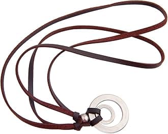 Eyeglass Holder Necklace O Ring Adjustable Leather Strap Necklace