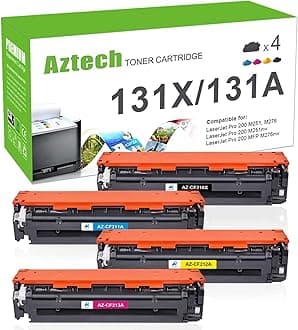 Aztech 1 Pack Toner Cartridge Replaces HP 131X CF210X Black High Yield 2 400 pages Used for Printers HP LaserJet Pro 200 Color M251n M251nw M276n M276nw MF8280Cw 4PK-XKACMY
