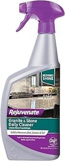 Rejuvenate Granite & Stone Daily Cleaner Cleans Sealed Stone Countertops Including Granite, Marble, Quartz And Onyx Removing Dirt, Grease And Oil And Restoring Shine, 32 Ounces