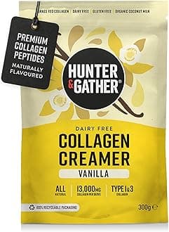 Collagen Creamer for Coffee I Vanilla I 300g I Grass Fed Type 1 & Type 3 Bovine Collagen Peptides I Dairy Free I 13,000mg per Serve I Support Hair, Skin, Nails, Muscles