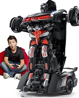 V992 Transform Robot RC Car, 1:14 Scale, 2-in-1 Robot Toy Car with Sound & Light Effects, Gesture Sensing, Automatic Deformation, Ideal Gift for Boys and Girls
