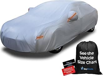 10-Layer Car Cover Waterproof All Weather - See Vehicle Size-Chart for Accurate Fit - Outdoor Full Exterior Cover for Automobiles Sedan Hatch SUV - Rain Sun Protection - Size A5