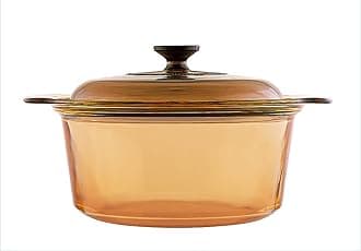 VISIONS 3.5 Litre Pyroceram Glass Stockpot with Glass Cover, Brown