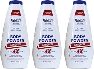 AMMENS BODY Powder Original All Day 4X Strong, 11 oz (Pack of 3)