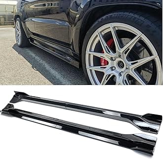 Side Skirts 4Pcs Compatible with Jeep Grand Cherokee SRT8 WK2 / Trackhawk 2012-2022 Exterior Side Skirt Extension Lip Panels Splitter ABS (Glossy Black)