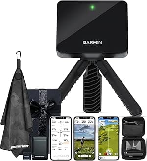 Garmin Approach R10 Portable Golf Launch Monitor | Take Your Game Home or Practice at The Driving Range | Track Metrics, Record Video or Play 43,000+ Courses with Signature Series Gift Bundle