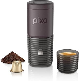 PIXAPRESSO - Electric Portable Espresso Machine – Compact, Lightweight, Barista-Quality Coffee Maker for Travel, Home, Office – Perfect for Fresh Espresso Anytime, Anywhere - Dark Burgundy