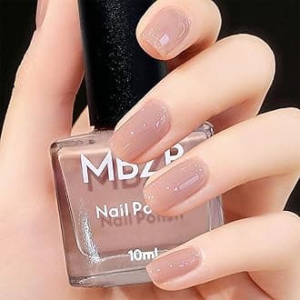 Jelly Nude Nail Polish, 10ml Sheer Begie Quick Dry Nail Lacquer, Transparent Nail Art Varnish, 0.34 fl oz