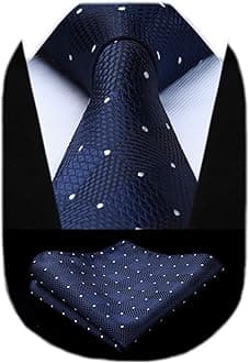 HISDERN Plaid Tie Handkerchief Woven Classic Check Men's Necktie & Pocket Square Set