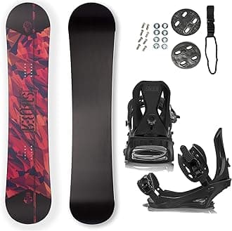 STAUBER Matte Summit Snowboard & Binding Package Sizes 128, 133, 138, 143, 148,153,158, 161- Best All Terrain, Twin Directional, Hybrid Profile - Adjustable Bindings - Designed for All Levels 161