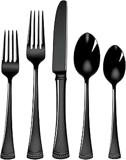 LenoxBlack Portola 20-Piece Mirror Flatware Set, 3.30