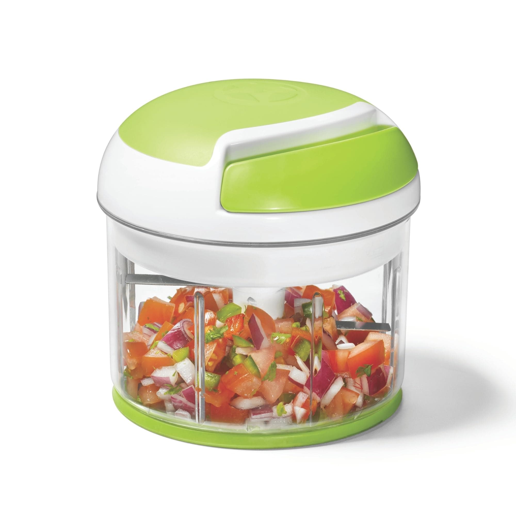 Pull Chopper - Multi Purpose Manual Food Processor - Three Blade System for a Faster Cut - From Large Chunks to Purée - Self-Retracting Cord - Fruits, Vegetables, Meats and Crushes Ice