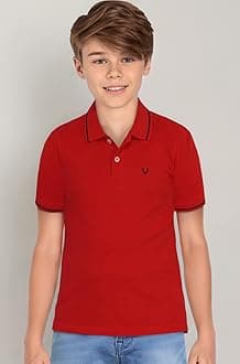 Allen Solly Boys’ Solid Polo T‑Shirt | Soft Cotton Fabric | Smart Casual Everyday Wear