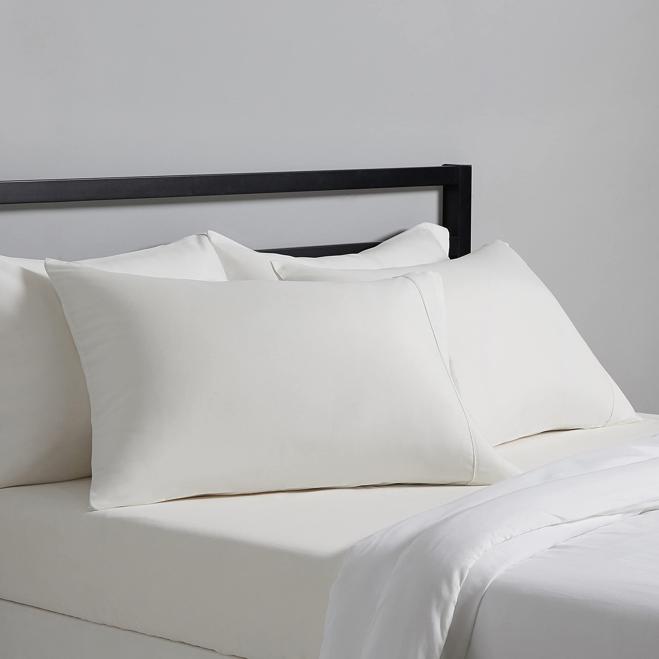 Standard Microfiber Pillow Cases, Lightweight, Super Soft Easy Care, Cream, 20" x 30", Set of 2, Pillows Not Included