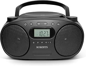 Roberts ZOOMBOXFM AM/FM CD Boombox with Bluetooth, Black