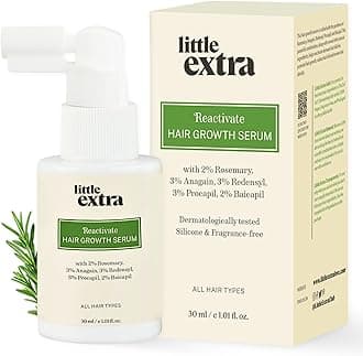 little extra Reactivate Hair Growth Serum With 2% Rosemary, Anagain, Redensyl, Procapil And Baicapil, 30Ml Bottle, For All Hair Types, 100 Grams