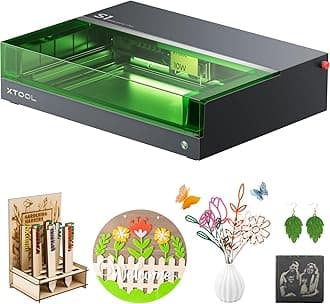 xTool S1 10W Enclosed Engraver Machine, Cutter and Engraving Machine for Home Craft DIY, 0.06 * 0.06mm Compressed Spot, Auto-Focus, 498 * 319, Precise Engraving on Wood, Metal, Acrylic, Leather