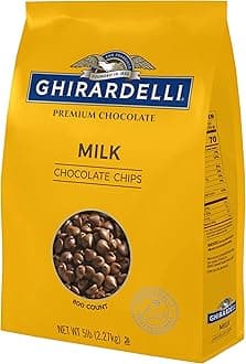 Ghirardelli Chocolate Company Milk Chocolate Chips 800 per lb, 5lb. Bag (Pack...