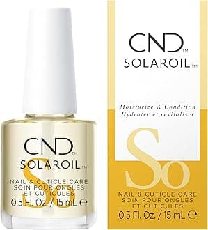 CND SolarOil Cuticle Oil, Natural Blend Of Jojoba, Vitamin E, Rice Bran and Sweet Almond Oils, Moisturizes and Conditions Skin, Pack Of 1, 0.5 oz.