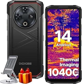 Fire 6 Rugged Phone with Thermal Image Camera,10400mAh,16GB+256GB Android 14 Cell Phone Unlocked,50MP AI Camera,6.56" HD+IPS Display Rugged Smartphone,IP68 Waterproof Phone,Face Unlock/OTG