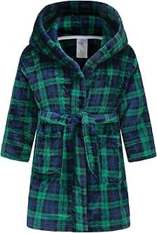 Boys Fleece Robe Hooded Toddler Soft Bathrobe Pajamas Sleepwear for Kids Girls 2-16 Years