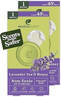 Non-Toxic Air Freshener Paper Refills - Compatible with Enviroscent Plug Hub® Warmer Kit - Home Fragrance Lasts Up to 90 Days - Lavender Tea & Honey Scent (Pack of 2)