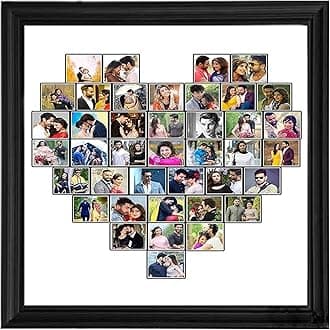 Personalised Heart Shape Collage Wooden Photo Frame (15X15inch)