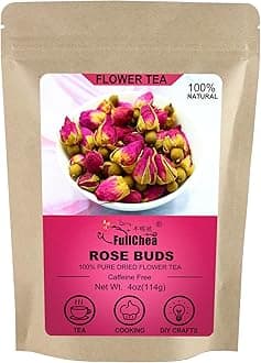 FullChea - 100% Pure Natural Dried Rose Buds - 4oz/114g - Premium Food-grade Fragrant Rosebuds Dried Flowers - Perfect Choice For Rose Tea, Baking, Crafting, Soap Making