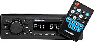 Car Stereo Colombo-130BT Digital Media Receiver, 1 DIN, 4x50 watts with Dual USB Ports (Music & Charging), Bluetooth, AUX in, FM, Hands Free Calling & Remote Control