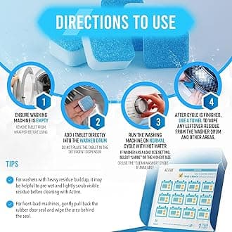 Washing Machine Cleaner Tablet Descaling Powder Tablets, washing machine deep cleaner, Deep Cleaner Tablet All Company’s Front nd Top Load Machine (24 pcs)