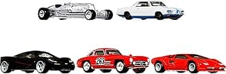Jay Leno's Garage Container Set, 5 1:64 Scale Premium Cars in Collectible Container, Metal/Metal & Realriders, Gift for Collectors