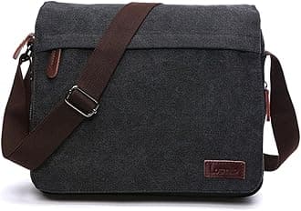 Men's Messenger Bag, Canvas Shoulder Bags, 13.3" Laptop Bags for Work and School,Cross-Body Bags.