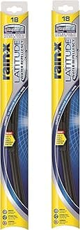 Rain-X 810167 Latitude 2-In-1 Water Repellent Wiper Blades, 18 Inch Windshield Wipers (Pack Of 2), Automotive Replacement Windshield Wiper Blades With Patented Rain-X Water Repellency Formula