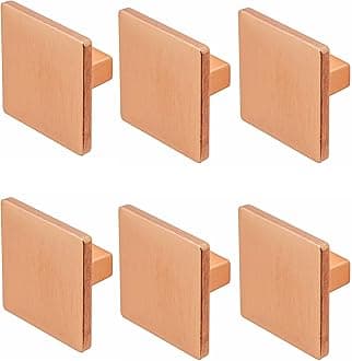 Decoranddecor Calla Square Cabinet Knob Door Pull Handle Kitchen Cupboard Furniture Drawer (6 Pack, Matt Rose)