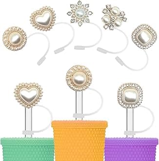 Glitter Silicone Straw Toppers for Stanley Cup 30 40 oz, Reusable Cap Accessories for Simple Modern Tumbler, Cute Straw Cover for Water Bottle
