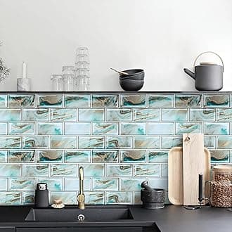 LiveborPeel & Stick Backsplash Contact Paper - Decorative 15.7in x 118.1in Removable Waterproof Tile Wallpaper for Kitchen & Bathroom