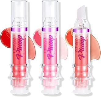 Erinde 3 Colors Lip Plumping Booster, Spicy Lip Plumper Gloss Lip Plumping Oil, Ultra-Hydrating & Nourishing Plump Lip Plumper, Glossy Finish Fuller Natural Lip Gloss for Women Girls