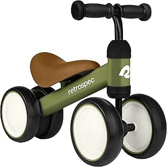 Retrospec Retrospec Cricket Baby Walker Balance Bike with 4 Wheels for Ages 12-24 months - Toddler Bicycle Toy for 1 Year Old’s - Ride On Toys for Boys and Girls - One Size Balance Bike