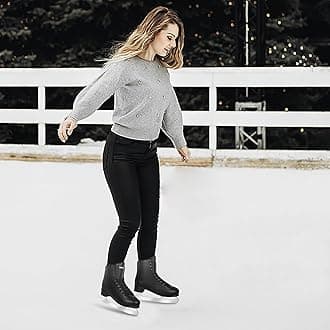 Figure Ice Skates for Women Girls and Boys, Lace-Up Adult Figure Skate Ice Hockey Skates for Outdoor and Skating Rink, Figure Ice Skate Shoes Size 5 6 7 8 9 10 11 and Youth 2Y 3Y