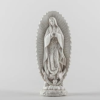 7 inch Handcrafted Our Lady of Guadalupe Statue,Catholic Resin Religious Figurine,Virgin Mary Statue of Mexico,Mother of Jesus Figurine for Home Decor Gifts（Small White Virgin Mary）