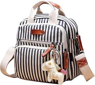 LCY Mini Multi-function Diaper Bag Tote Messenger Backpack-Stripes