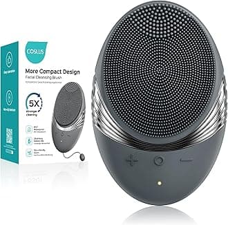 COSLUS FBS01 Facial Cleansing Brush Face Scrubber: Portable Silicone Waterproof Rechargeable Face Wash Brush, 5 Cleansing Modes, Electric Deep Cleaning for Men & Women, Removing Blackhead Exfoliating