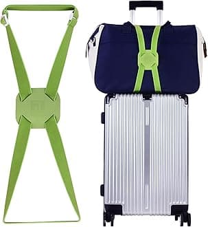 Luggage Straps Bag Bungees for Add a Bag Easy to Travel Suitcase Elastic Strap Belt (Green)