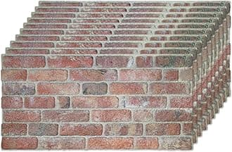 IZODEKOR 3D Wall Panels Brick Effect - Cladding, Stone Look, Styrofoam Facing for Living Room, Kitchen, Bathroom, Balcony, Bedroom, Back of Counter | Stone Bridge (10 x Panels) - Covers 53 sq ft