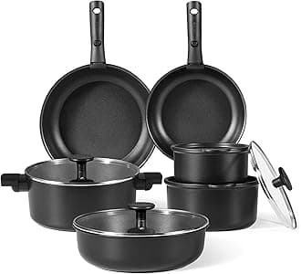CAROTE 13pcs Pots and Pans Set Non Stick, Cookware Set Detachable Handle, Nonstick Induction Kitchen Cookware Non Stick with Removable Handle, RV Cookware Set, Oven Safe Cook Ware Set, Black