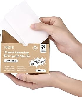 Magnolia Travel Laundry Detergent Strips 40 Sheets Liquidless Laundry Foam Sheet for Travel Dorm Home