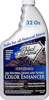 Black Diamond Stoneworks Color Enhancer Sealer for All-Natural Stone and Pavers. Marble, Travertine, Limestone, Granite, Slate, Concrete, Grout, Brick, Block.